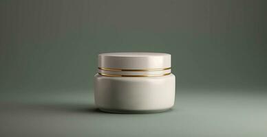 cosmétique anti-âge crème pot ensemble, publicité pour votre produit - ai généré image photo