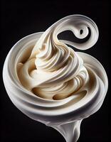 crémeux yaourt tourbillon, établi avec génératif ai photo