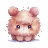 mignonne kawaii animal dessin animé personnage isolé sur blanc arrière-plan, établi avec génératif ai photo