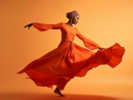 studio coup de africain femme dynamique émotif gestes ai génératif photo