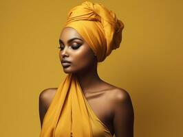 studio coup de africain femme dynamique émotif gestes ai génératif photo