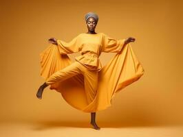 studio coup de africain femme dynamique émotif gestes ai génératif photo