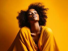 studio coup de africain femme dynamique émotif gestes ai génératif photo