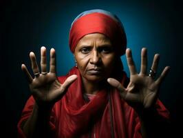 studio coup de africain femme dynamique émotif gestes ai génératif photo