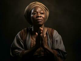 studio coup de africain femme dynamique émotif gestes ai génératif photo