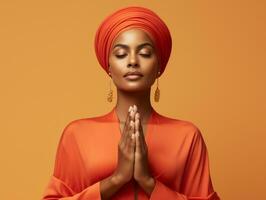 studio coup de africain femme dynamique émotif gestes ai génératif photo