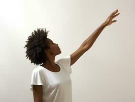 studio coup de africain femme dynamique émotif gestes ai génératif photo