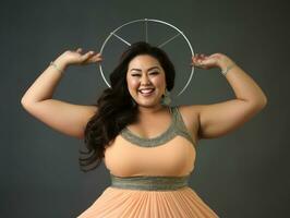 studio coup de plus Taille asiatique femme ai génératif photo