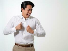 asiatique homme émotif dynamique gestes ai génératif photo