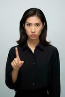 asiatique femme émotif dynamique gestes ai génératif photo