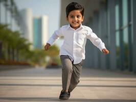 photo de émotif dynamique pose Indien enfant dans école ai génératif