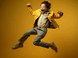 photo de émotif dynamique pose mexicain enfant dans école ai génératif