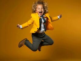 photo de émotif dynamique pose mexicain enfant dans école ai génératif