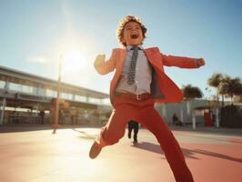 photo de émotif dynamique pose mexicain enfant dans école ai génératif