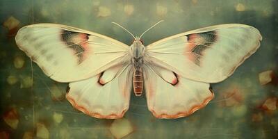 ai généré. ai génératif. photo réaliste illustration de une macro de une rare magnifique lunaire papillon. graphique art illustration