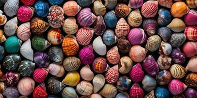 ai généré. ai génératif. nautique Marin sous-marin mer océan le sable vacances coquille étoile Contexte modèle décoration moquer en haut. graphique art photo