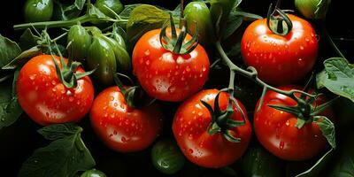 ai généré. ai génératif. beaucoup rouge Frais tomates des légumes agriculture. graphique art photo