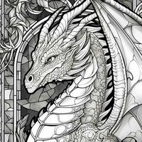 coloré verre dragon coloration pages photo