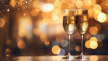 vacances Contexte avec Champagne des lunettes photo