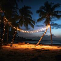 lumière décoration sur le plage photo