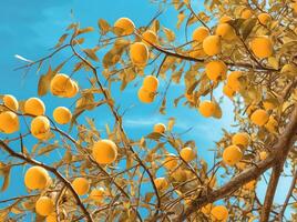 ai génératif Jaune érable des graines contre le bleu ciel macro érable branches avec d'or des graines sur une clair ensoleillé journée fermer de bonne heure printemps concept brillant magnifique la nature Contexte photo