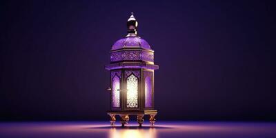 arabe lanterne de Ramadan fête Contexte illustration fabriqué avec génératif ai photo