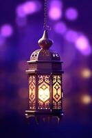 arabe lanterne de Ramadan fête Contexte illustration fabriqué avec génératif ai photo