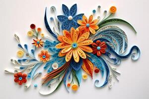 quilling fleurs art. ai génératif photo