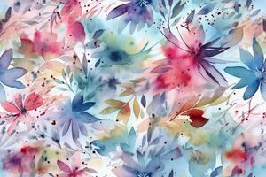 aquarelle floral sans couture modèle. ai génératif photo