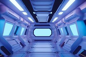 futuriste vaisseau spatial chambre. ai génératif photo