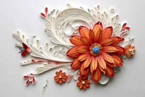 quilling fleurs art. ai génératif photo