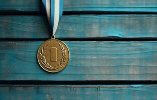 Vide argent médaille. établi avec génératif ai technologie. photo