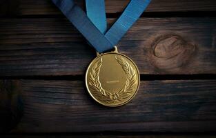 Vide argent médaille. établi avec génératif ai technologie. photo