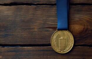 Vide argent médaille. établi avec génératif ai technologie. photo