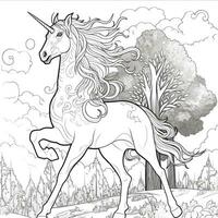 coloriage de licorne photo