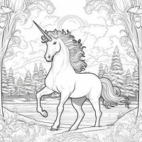 coloriage de licorne photo