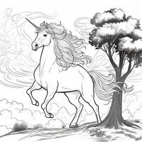 coloriage de licorne photo