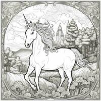 coloriage de licorne photo