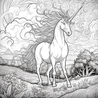 coloriage de licorne photo