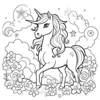 coloriage de licorne pour les enfants photo