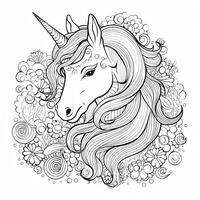 coloriage de licorne pour les enfants photo