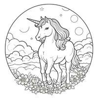 coloriage de licorne pour les enfants photo