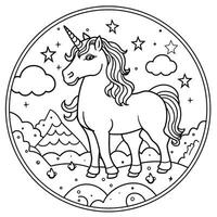 coloriage de licorne pour les enfants photo