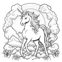 coloriage de licorne pour les enfants photo