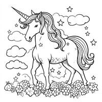 coloriage de licorne pour les enfants photo