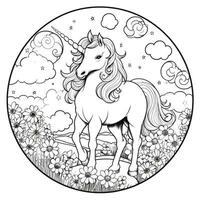 coloriage de licorne pour les enfants photo