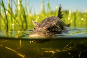 Poisson-chat dans nature, nationale géographie, large la vie animaux. ai généré. photo