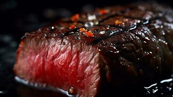 mandrin œil steak est délicieux aliments. ai généré. photo