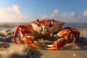 Crabe dans nature, nationale géographie, large la vie animaux. ai généré. photo