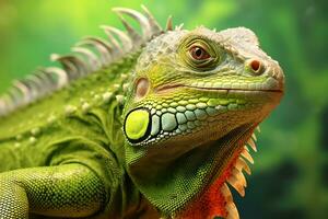 mignonne iguane dans nature, nationale géographie, large la vie animaux. ai généré. photo